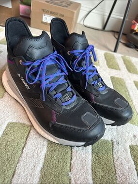 adidas Terrex Black Sneakers with Blue and Purple Laces